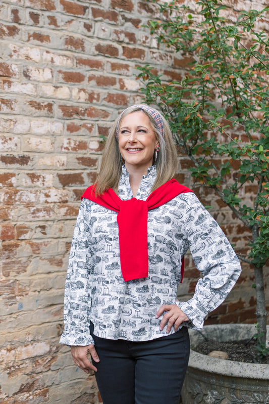 LeGare Popover Top Georgia Black & White