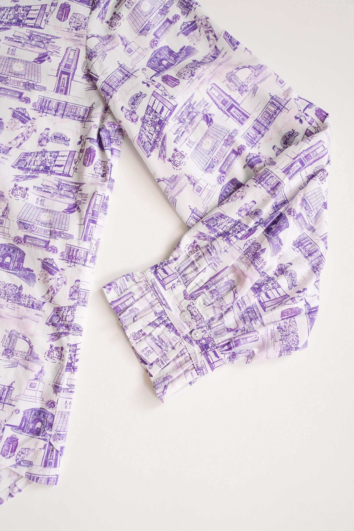 LeGare Popover Top Clemson Toile Purple & White