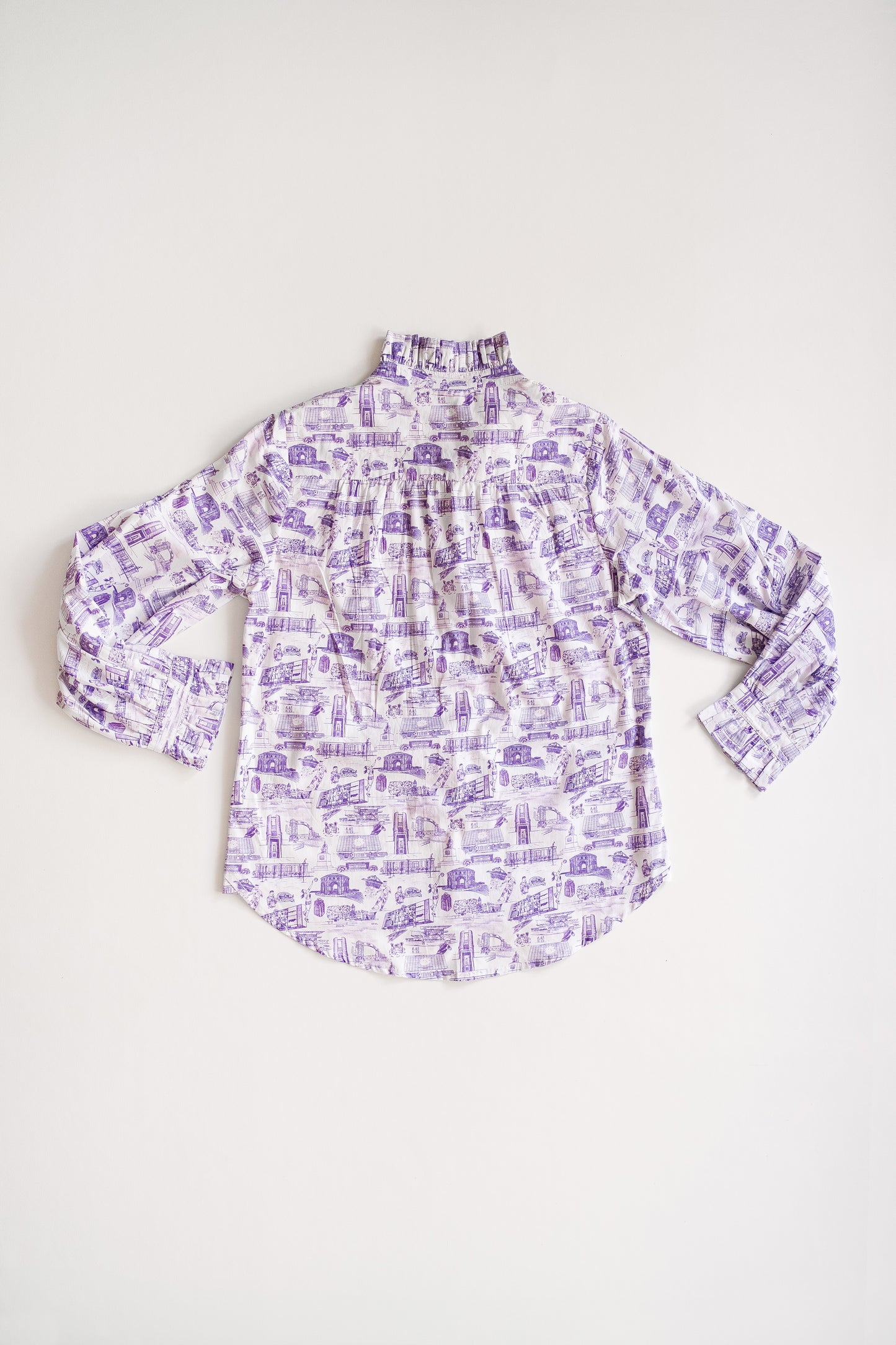 LeGare Popover Top Clemson Toile Purple & White