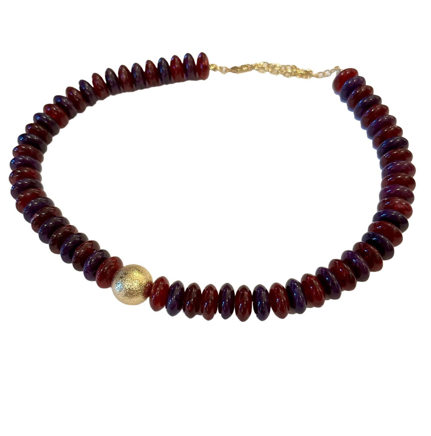 Maroon Beaded Necklace
