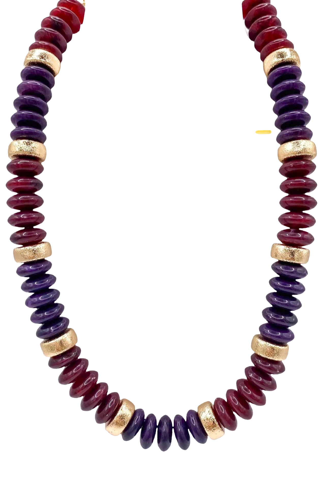 Maroon and Gold Beaded Necklace