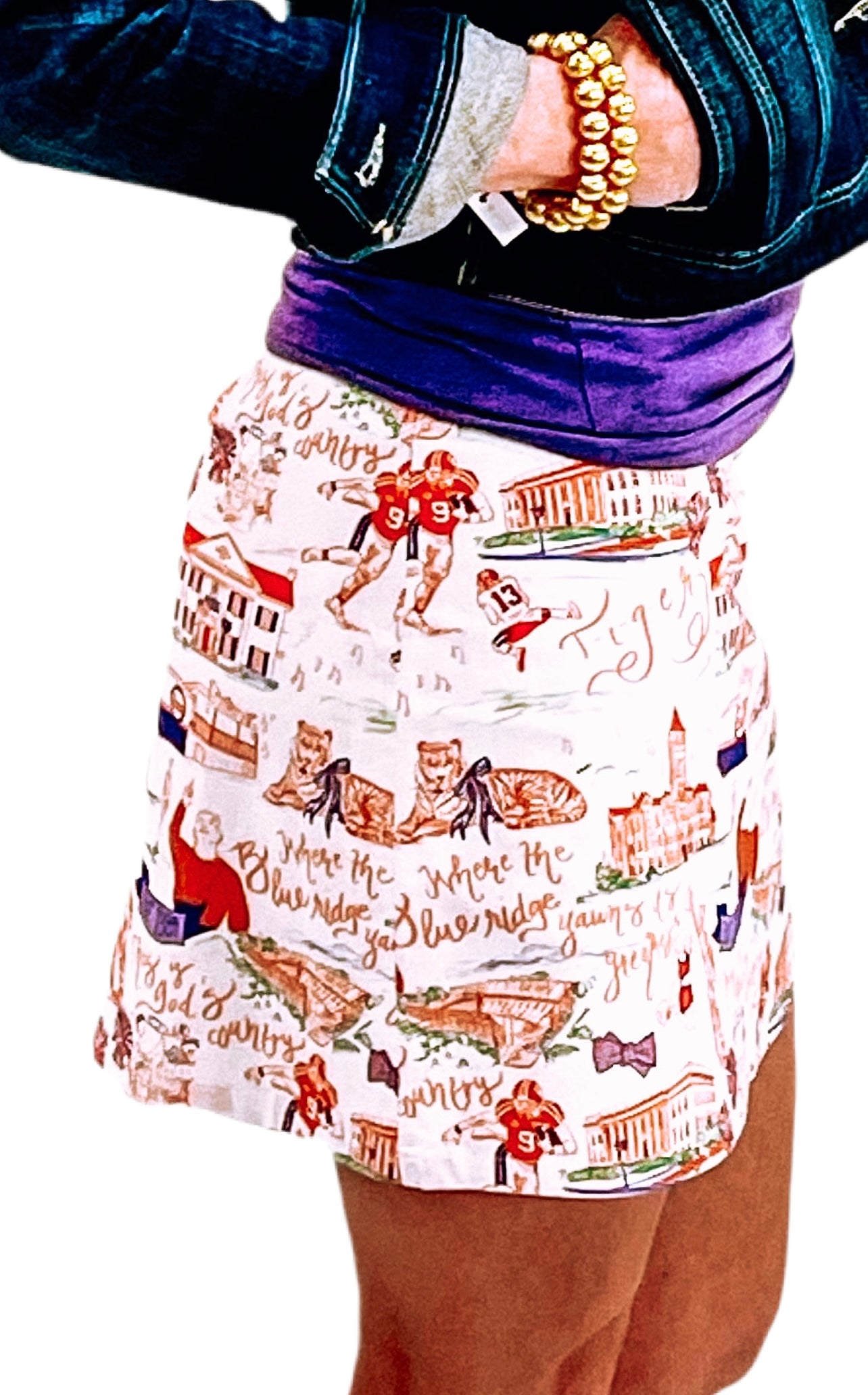 Langley Skirt - Orange and Purple Clemson Toile