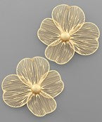Gold Filigree Flower Earring