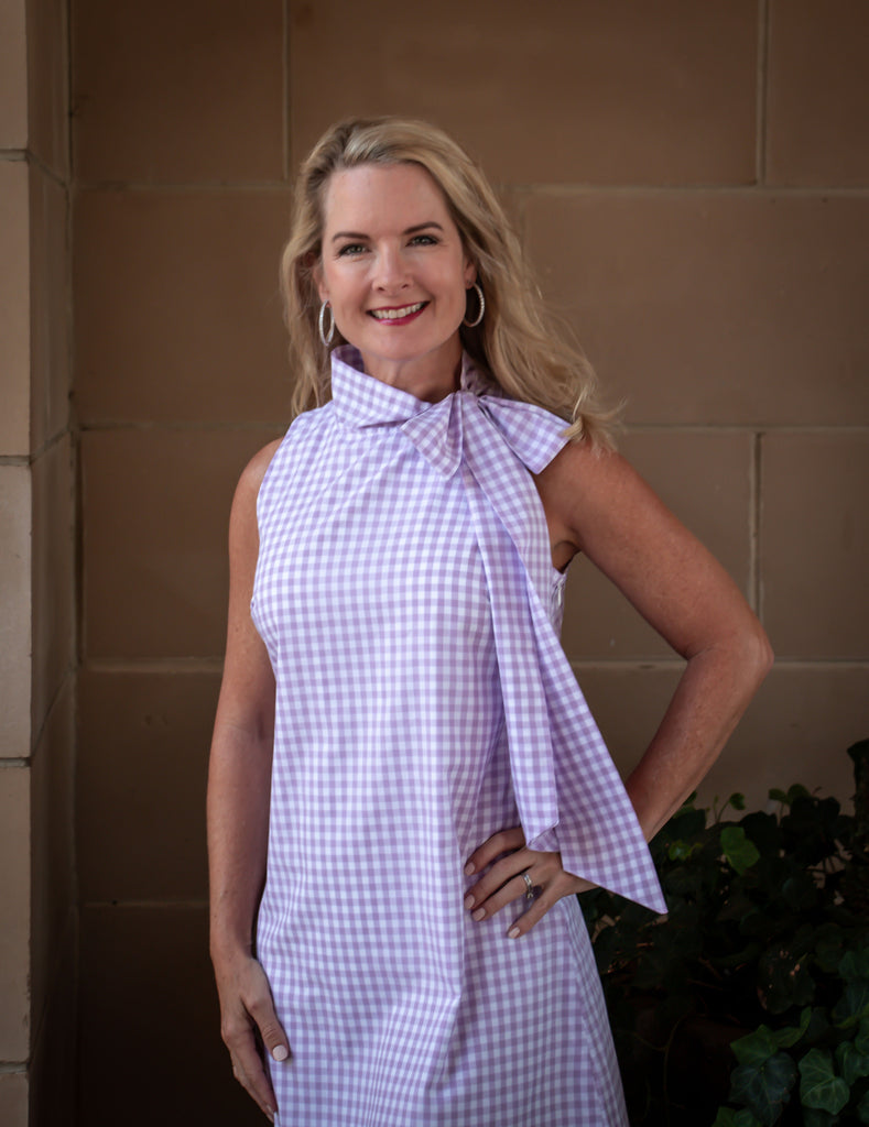 Mont Clare Dress - Lavender and White Gingham