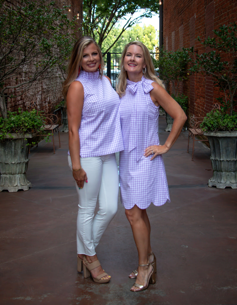 Berkeley Top Lavender and White Gingham