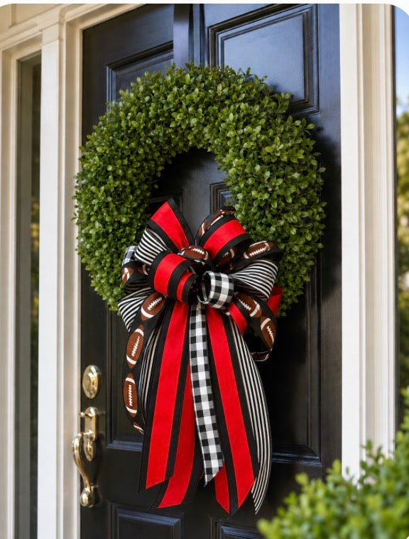 Red & Black  Game Day Bow