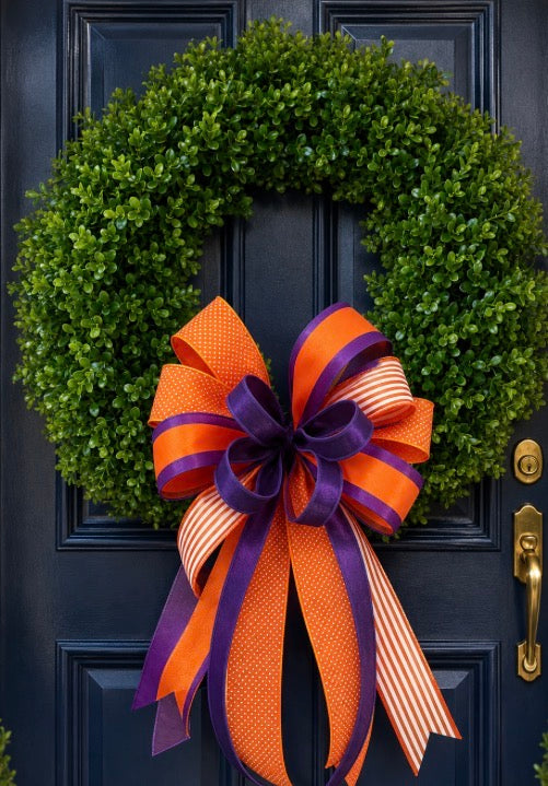 Orange & Purple Game Day Bow