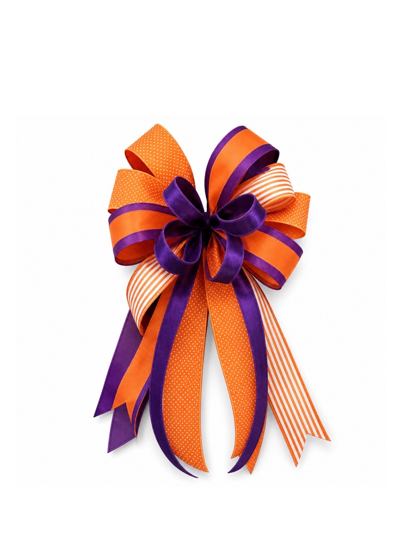 Orange & Purple Game Day Bow