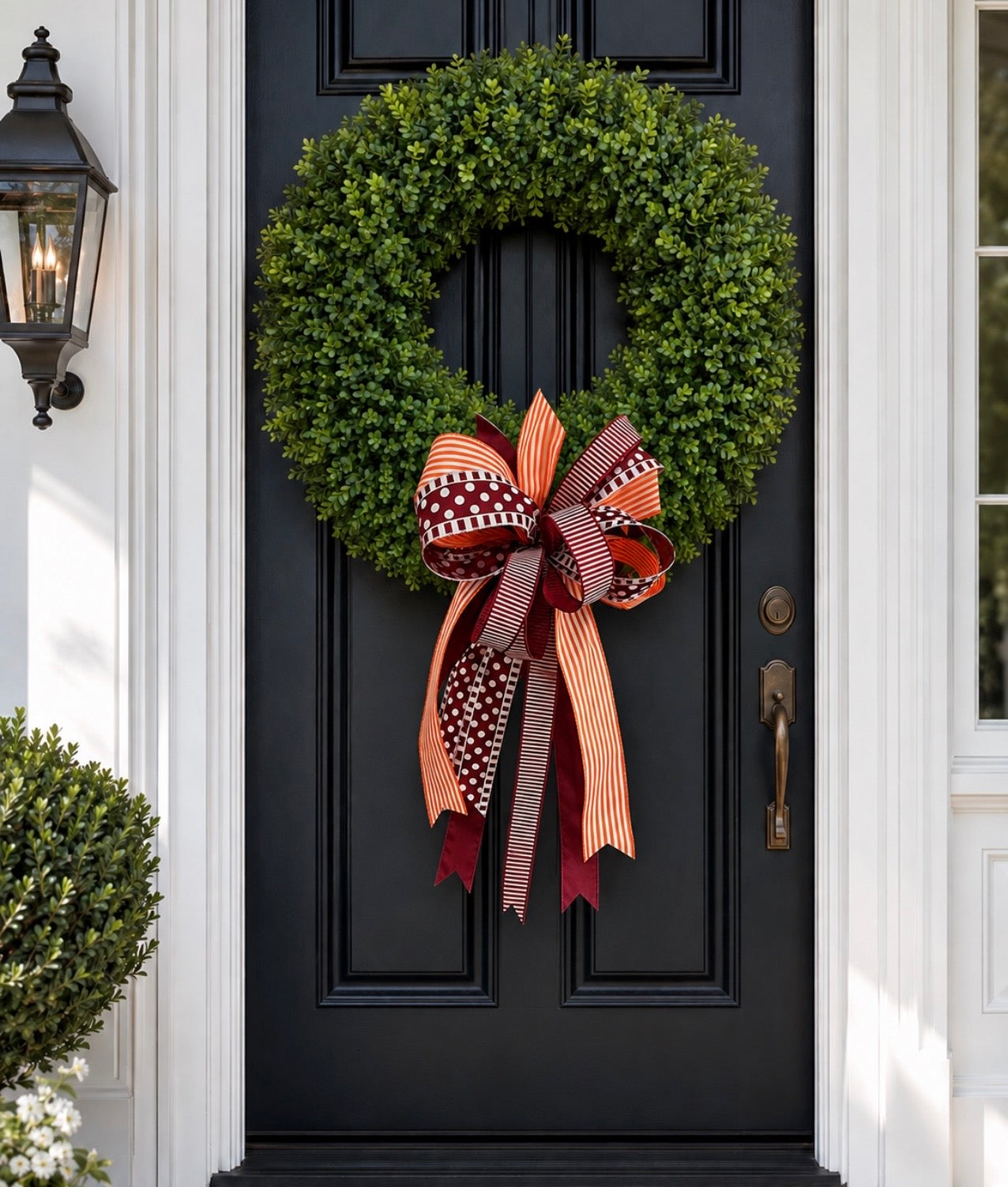 Maroon & Orange Game Day Bow