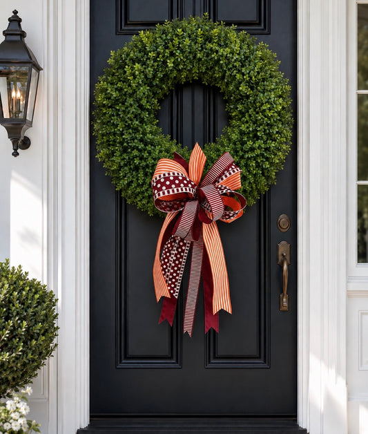 Maroon & Orange Game Day Bow