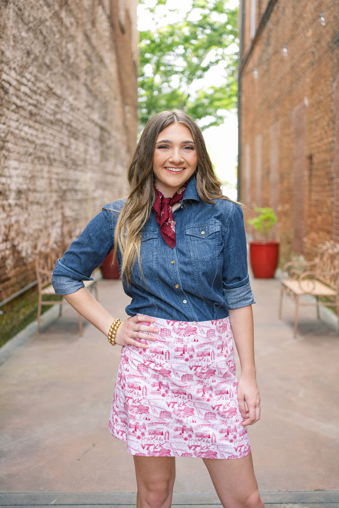 Langley Skirt Virginia Tech Maroon & White