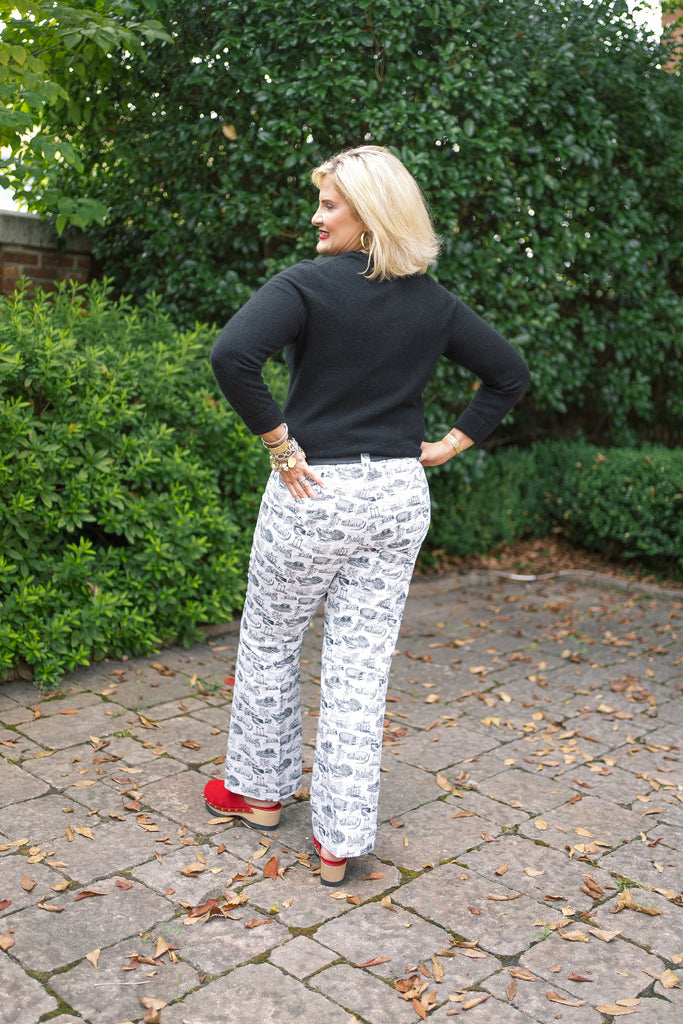 Rutledge Kick-Flare Pant University of Georgia Black & White