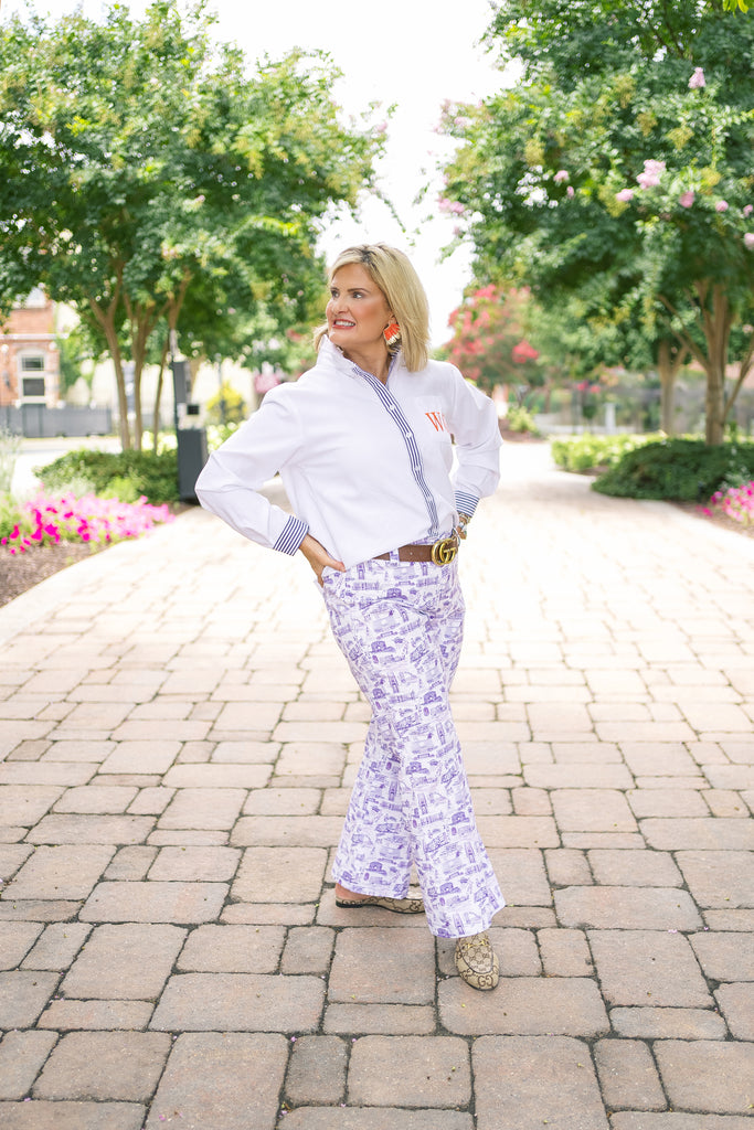 Rutledge Kick-Flare Pant Clemson Purple & White