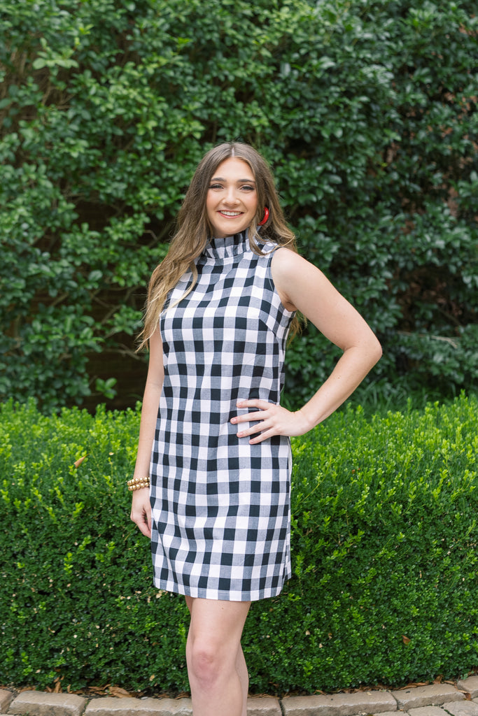 Caroline Dress Black & White Gingham