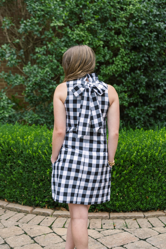 Caroline Dress Black & White Gingham