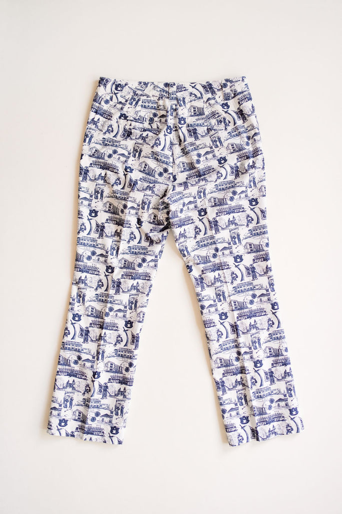 Rutledge Kick-Flare Pant Auburn Navy & White