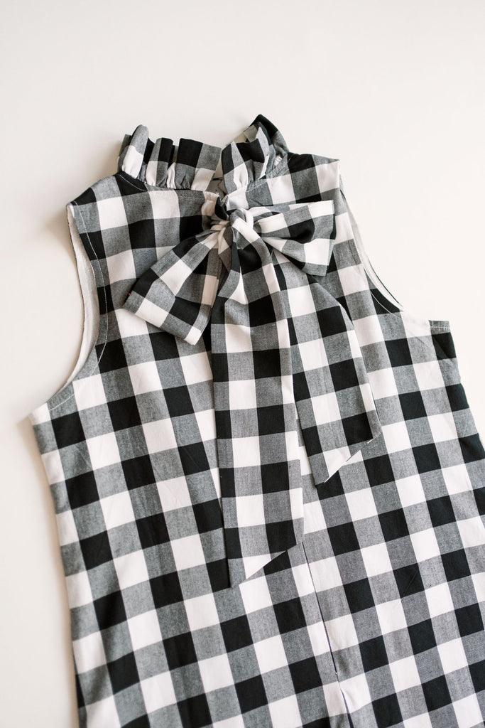 Caroline Dress Black & White Gingham