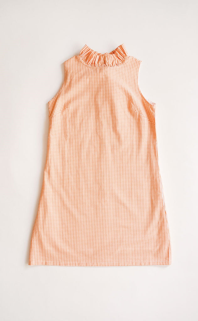 Caroline Dress Orange & White Gingham