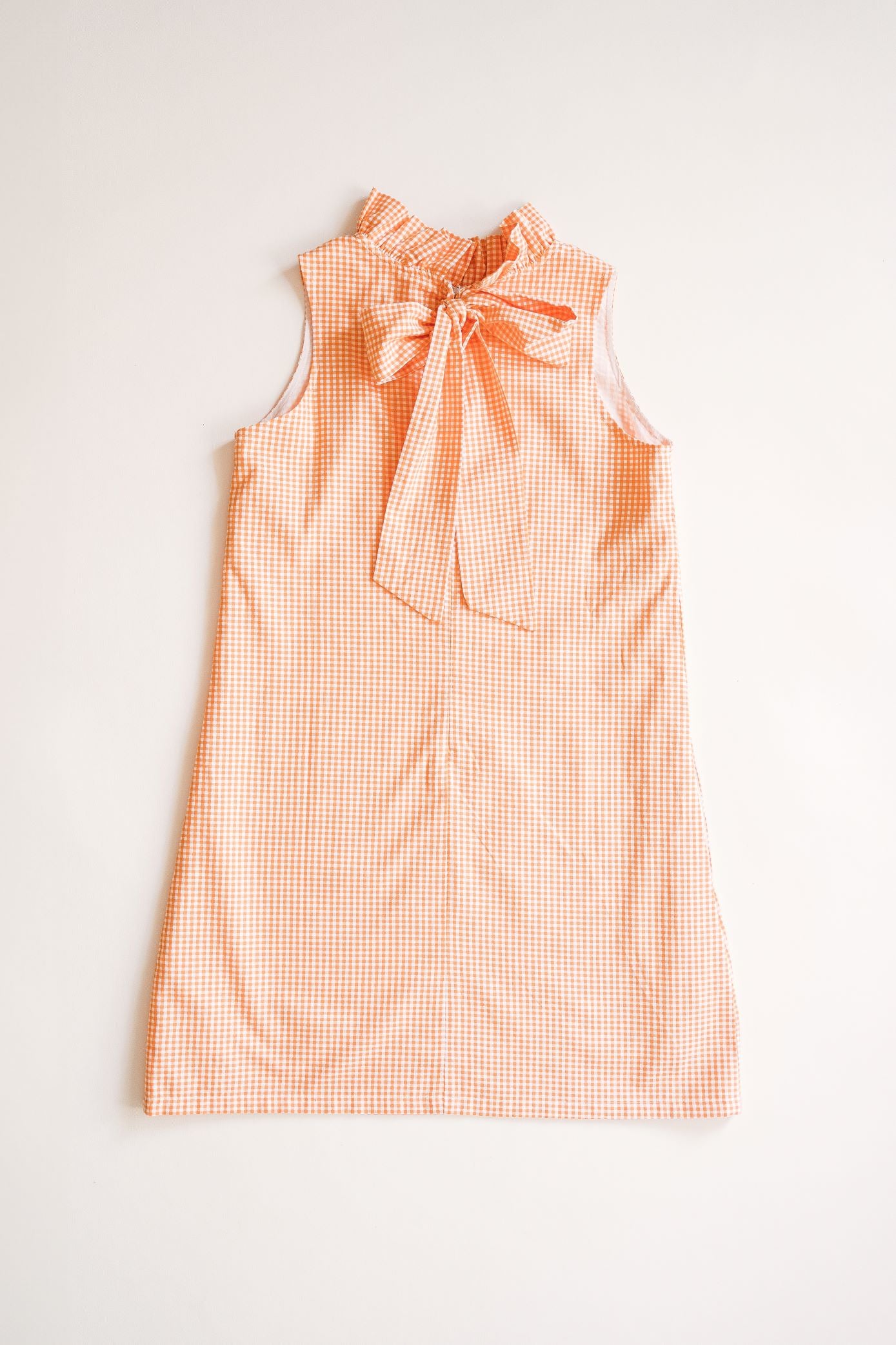 Caroline Dress Orange & White Gingham