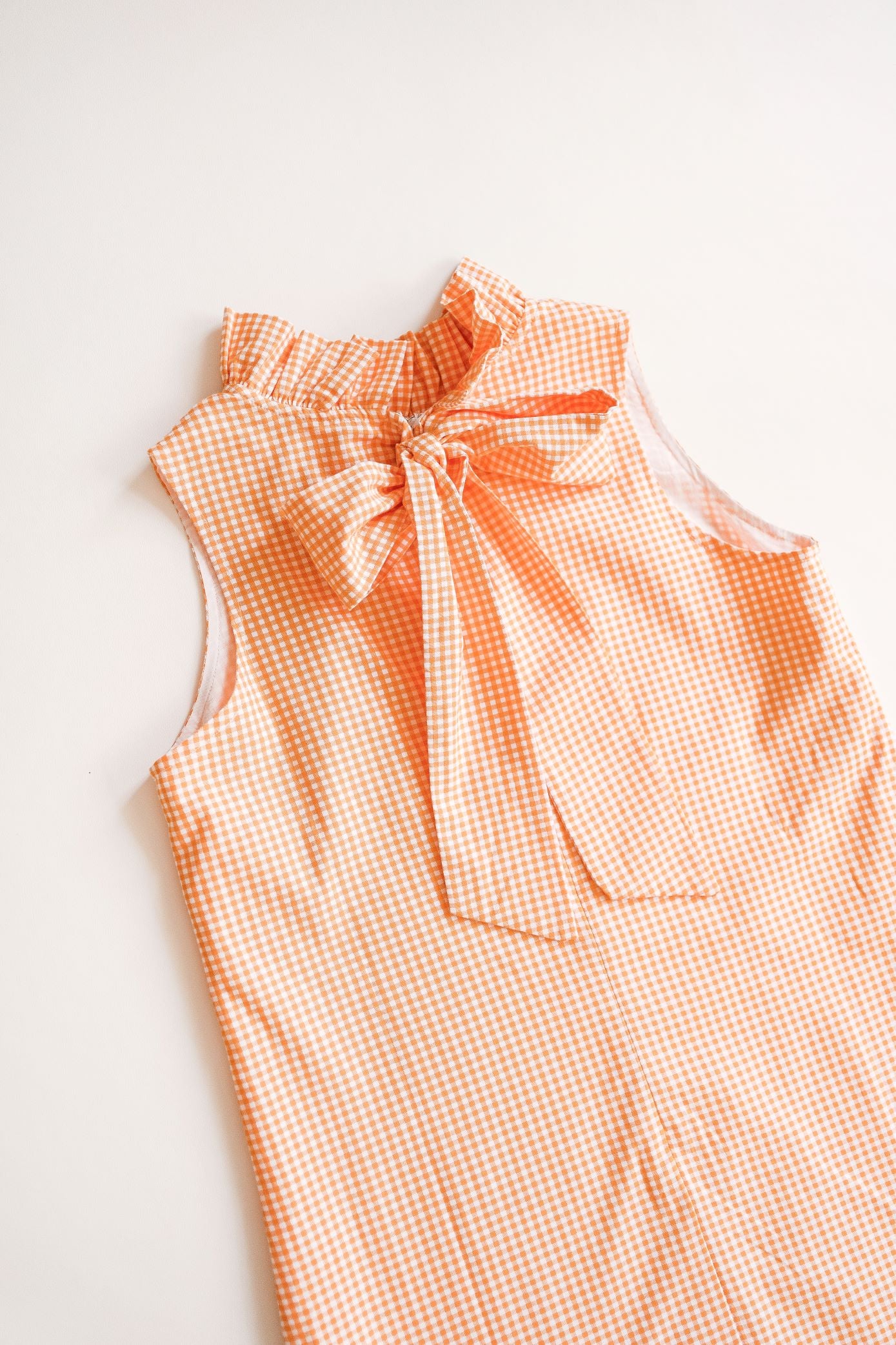 Caroline Dress Orange & White Gingham