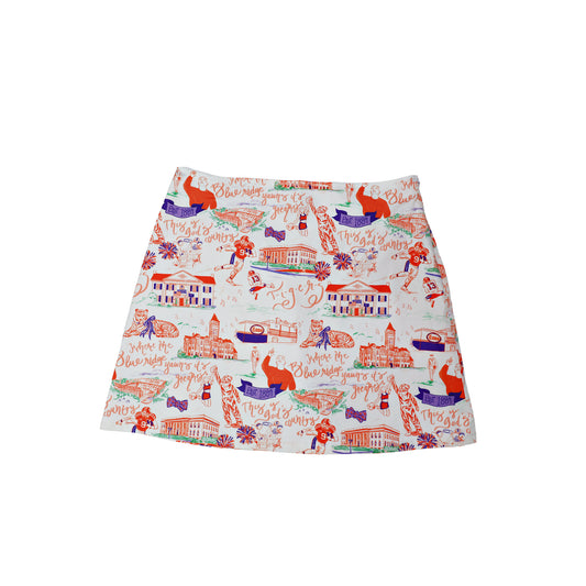 Langley Skirt - Orange and Purple Clemson Toile